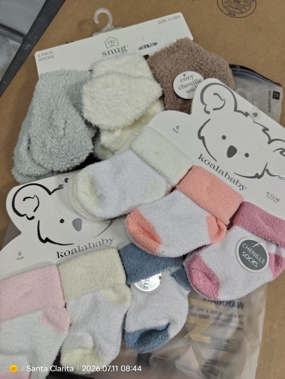KoalaBaby Cozy Chenille Baby Socks - Multi Color Pack - Bundle